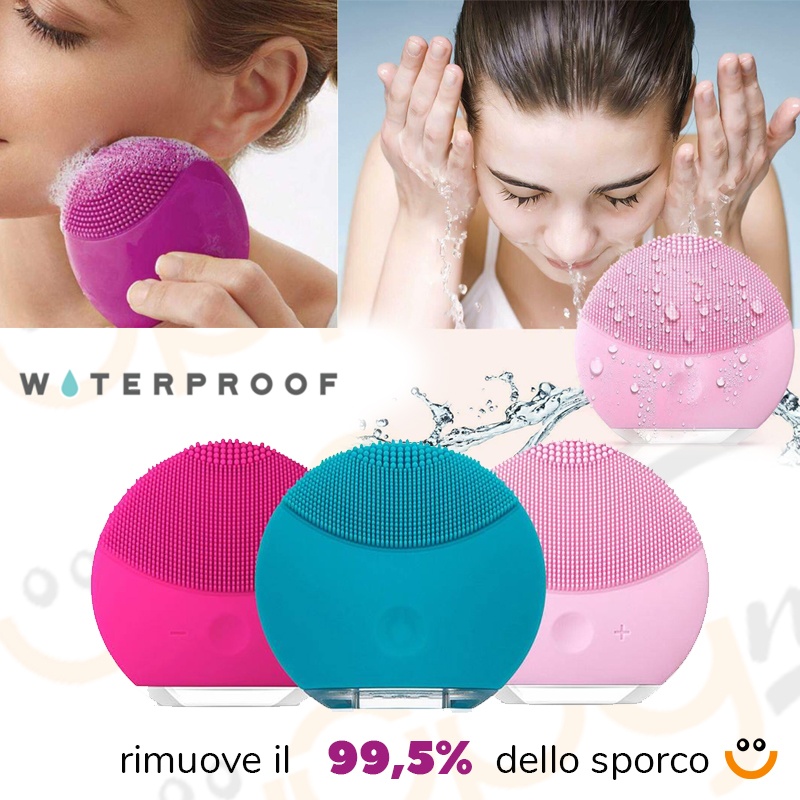 Spazzola pulizia viso mini silicone cura pelle massaggio anti età  waterproof | UppyNet