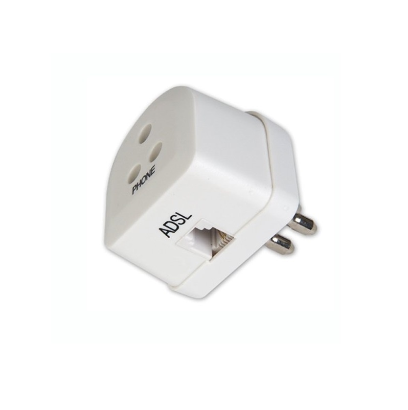 Filtro ADSL Tripolare Adattatore Spina flusso dati e telefonico Bianco RJ11  | UppyNet