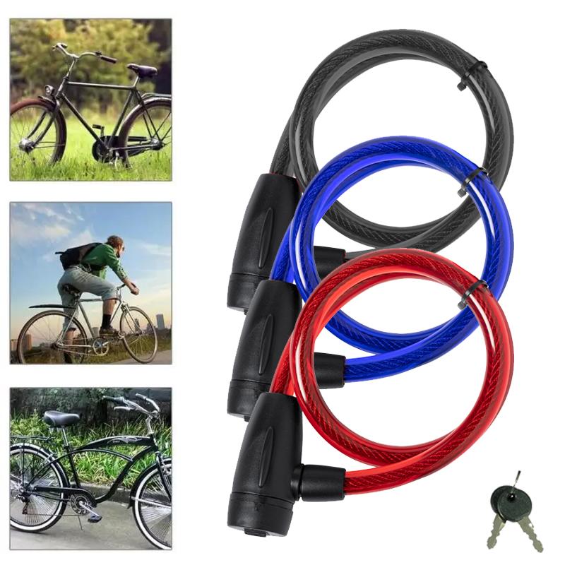 Lucchetto catena per bici bicicletta cavo acciaio antifurto antitaglio 2  chiavi | UppyNet