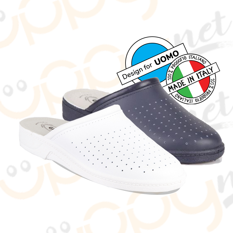 Ciabatte infermiere Uomo pantofole sanitarie Fly dottore pelle Made in  ITALY | UppyNet