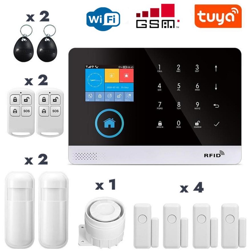 Allarme casa sistema antifurto completo GSM WIFI Touch 433MHz Tuya  SmartLife | UppyNet