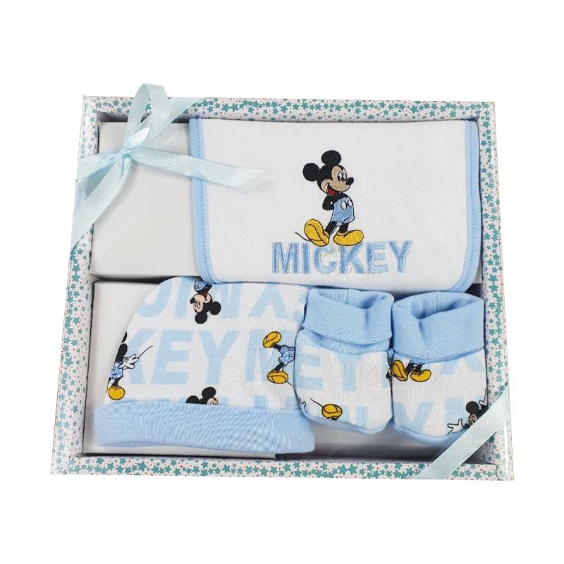 Mickye Mouse Disney set 3 pezzi regalo bimbo neonato cappello bavaglino  babbucce | UppyNet