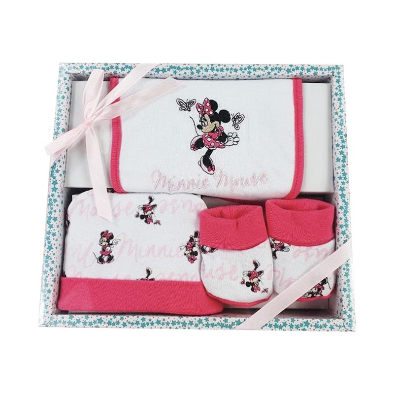 Minnie Disney set 3 pezzi regalo bimba neonata cappello bavaglino babbucce  | UppyNet